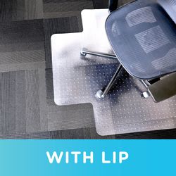 Rectangle Office Chair Mat For Low Pile Carpet, Made In The USA, BPA And Phthalate Free 46” X 60”