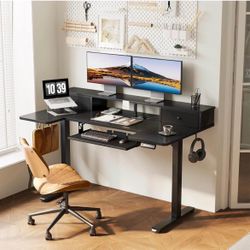 New U-Shaped Electric Standing Desk 55"