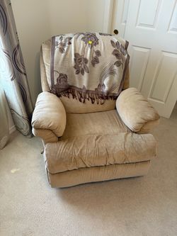Beige Microfiber Recliner Chair
