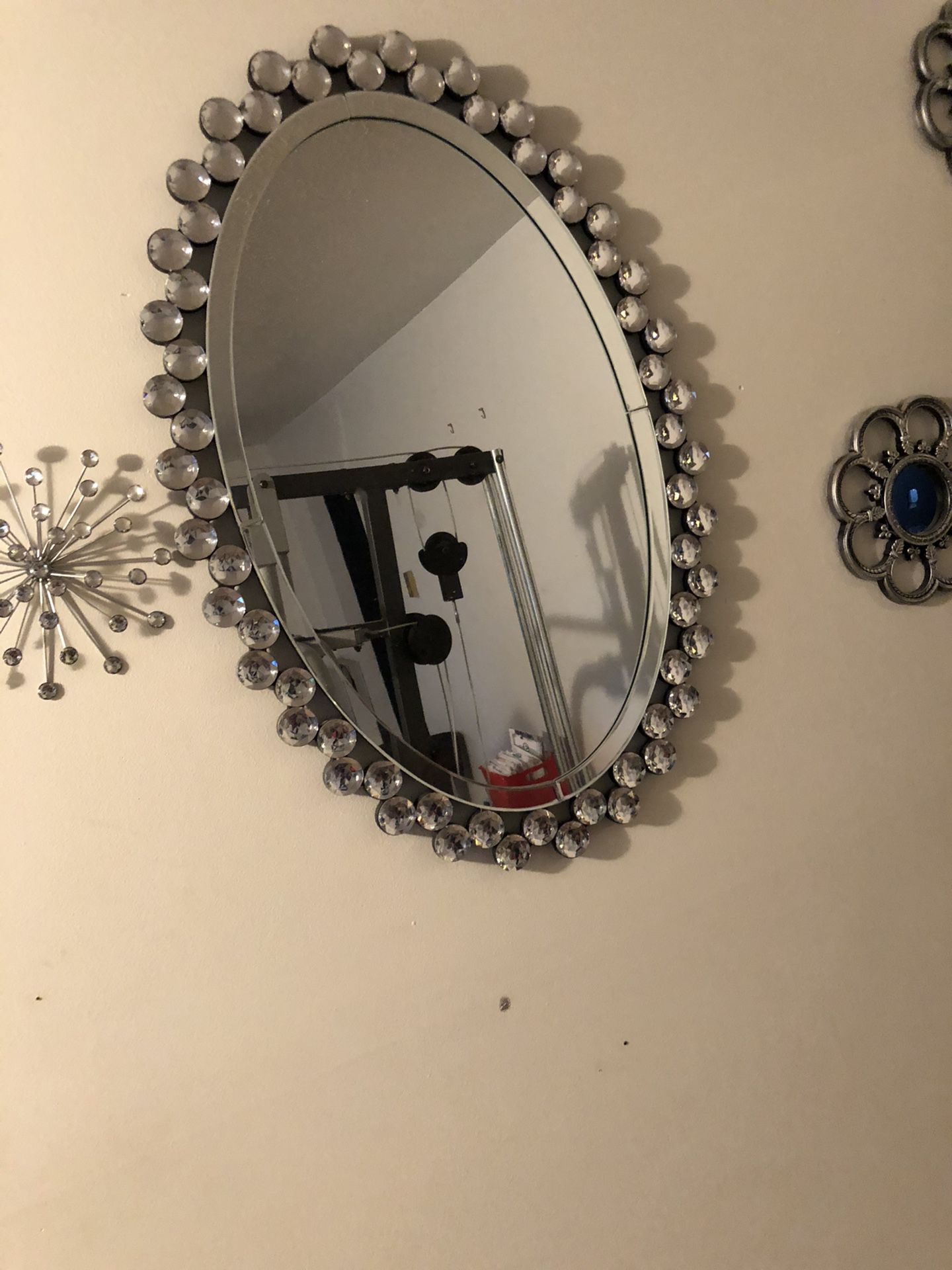 Wall mirror with or mini side fixtures