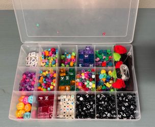 Child DIY Bracelet Jewelry Making Kit Letter Beads, Pony Beads & Elastic Cord Set in Case just $7
