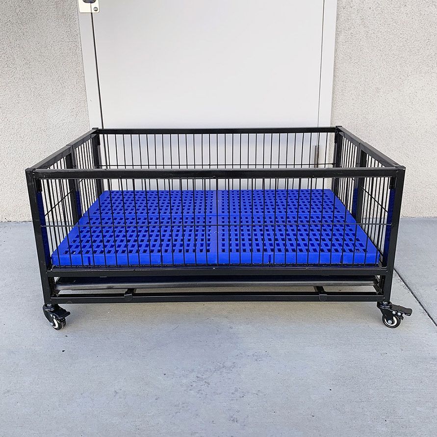 (NEW) $100 Dog Whelping Cage 41” Kennel w/ Plastic Tray and Floor Grid 41x29x15 inches