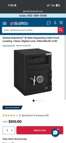 Global Industrial B-Rate Depository Safe (Open Box)