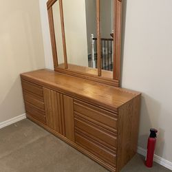 Wood Dresser w/ Mirror