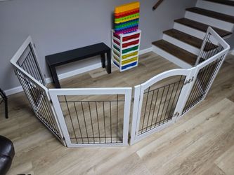 PAWLAND 6-Panel Steel Wire Pet Gate White