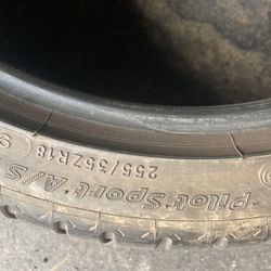255/35/18 two tires they have about 40 to 50%