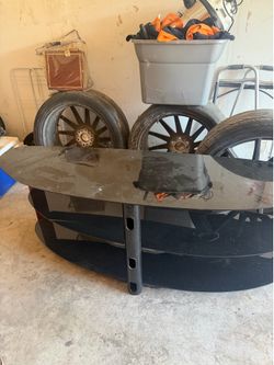 Glass n metal Entertainment center