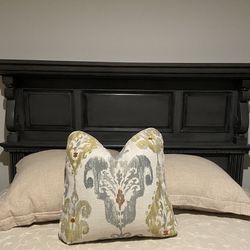 Custom 20” Ikat pillow Decorative/Throw Pillow. Down Insert 