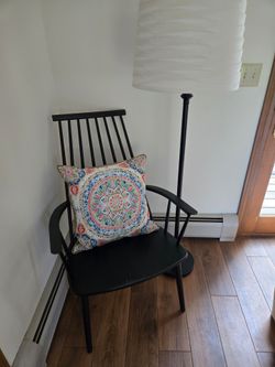 Crate and barrel metal chair and lamp