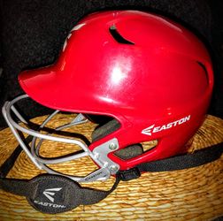 Easton Z5 Helmet Softball/Baseball W/ Mask RED  With Chin Strap
