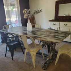 Farmhouse Handmade Solid Wood Table