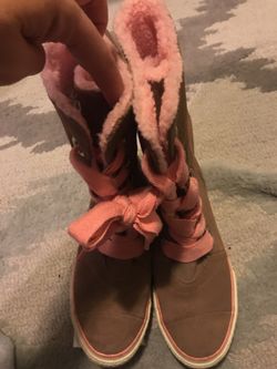 Girl converse suede fur lined boots size 3