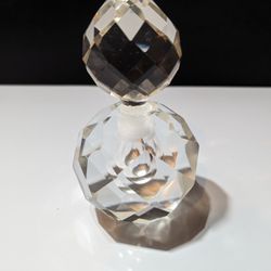Vintage Clear Prisim Round Luxury Refillable Women's Crystal Perfume Bottle
