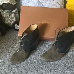  Coach Mercy Suede / Semi Mid   Calf  Boot  Size 7.5 