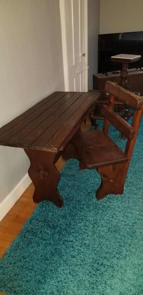 Antique table with bench, Classic look