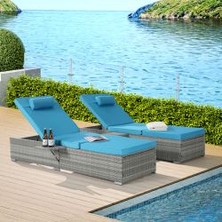 OUTDOOR SOFA PE RATTAN FURNITURE DECK CHAIR GRAY RATTAN
