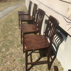 Tall Table 4’ X 4’ With 4 Stool Height Chairs