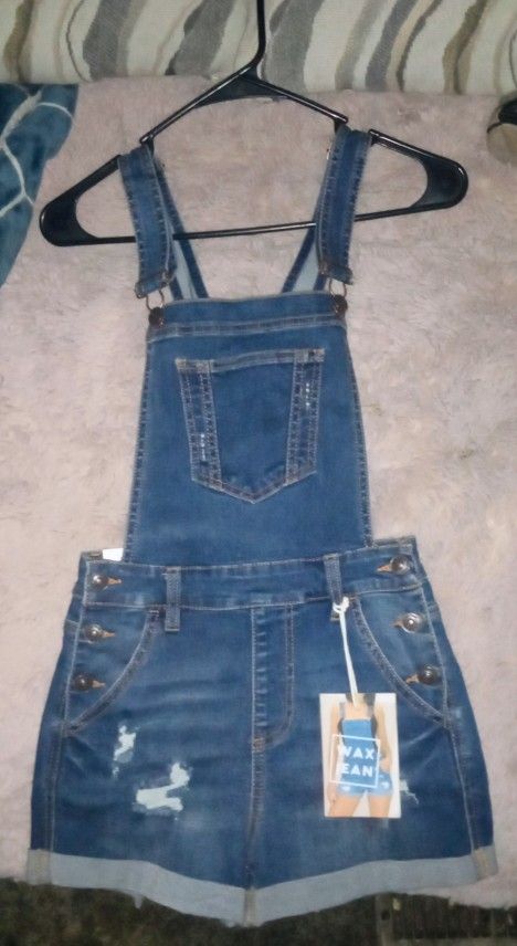 Wax Jean Short Overalls