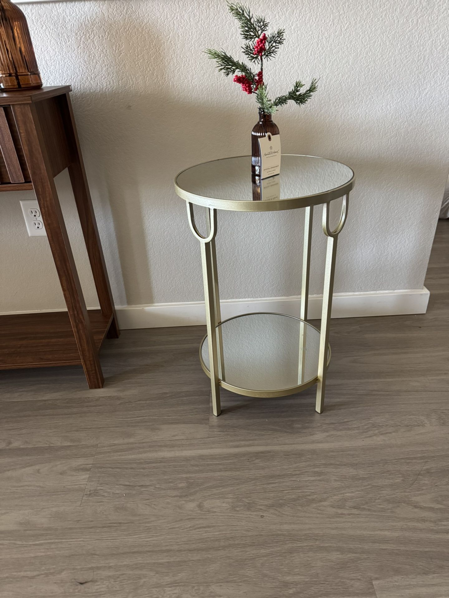 Gold Mirrored Side Accent Table