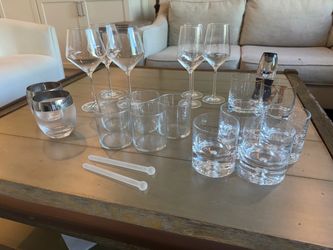 Crate and Barrel Bar and Wine Glasses