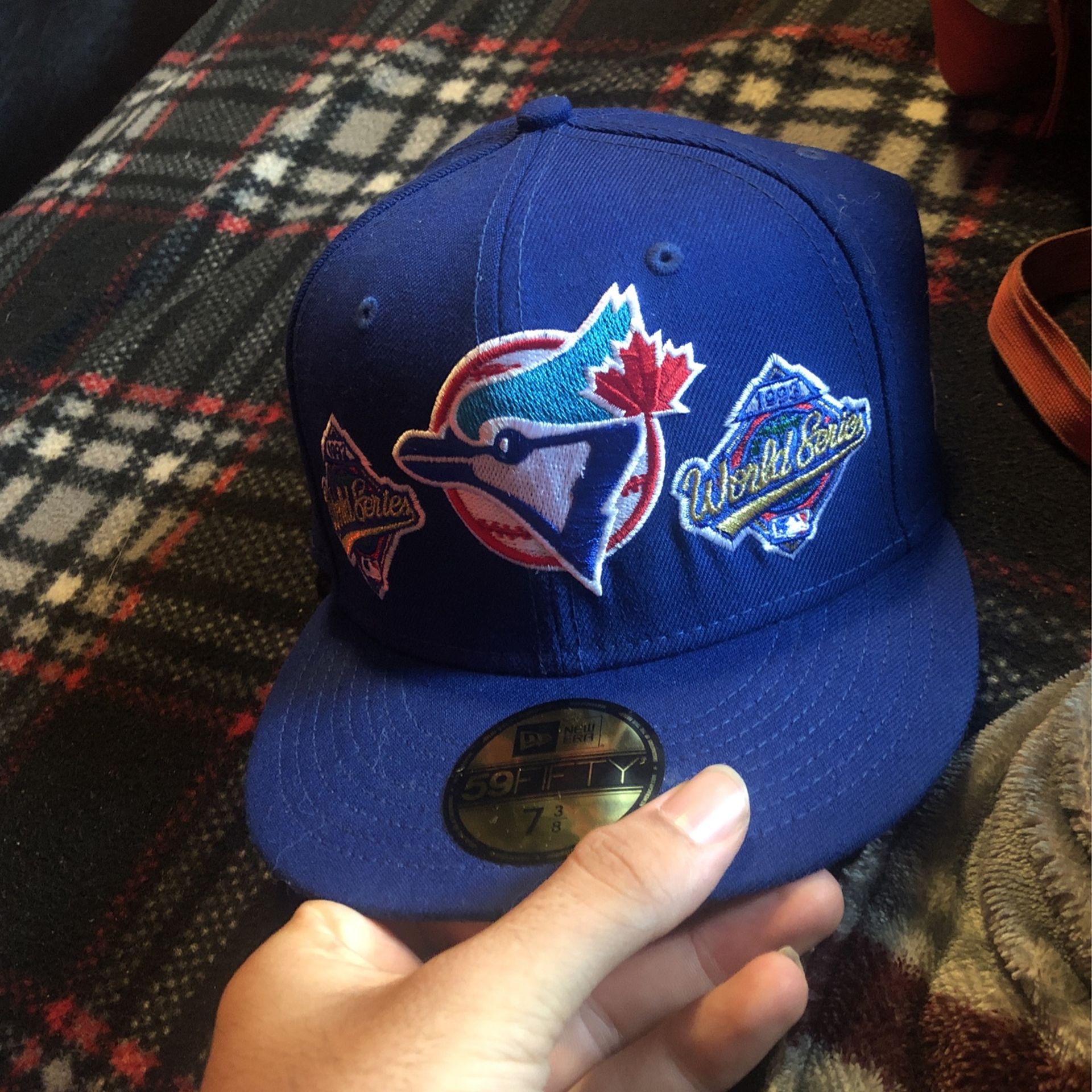 7 3/8 Fitted Hat Toronto Blue Jays Back To Back Patches