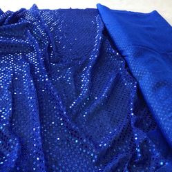 Royal Blue Sequin  Fabric 4 1/2  Yards