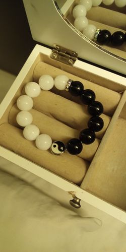 Ying Yang Black Jade & Quartz Protection Bracelet