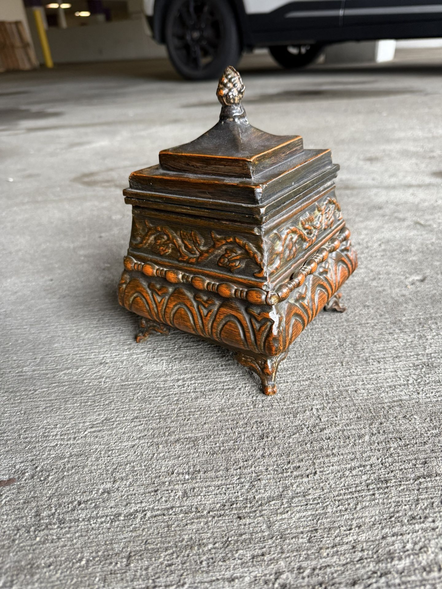 Antique Metal Jewelry Box