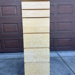 Tall 6 drawers dresser with pull-out lid with mirror