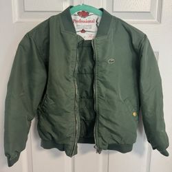 Kids Vintage Green Lacoste Bomber Jacket Size 8 Unisex