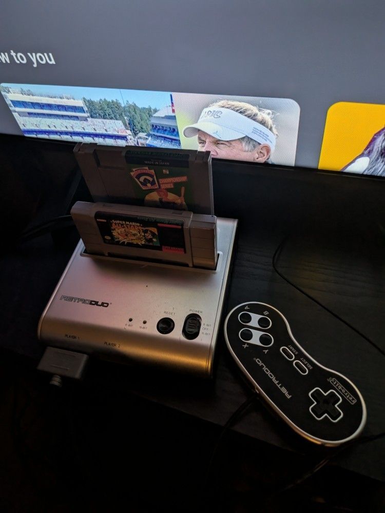 Super Nintendo w/ S Super Mario World And Little League Baseball Games