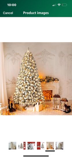 7 1/2 Ft Beautiful Flocked Art Tree 