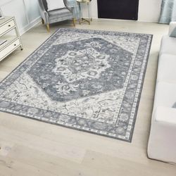 Brand New: Wyatt & Ash Machine Washable 5.3 X 7.5 Ft Area Rug