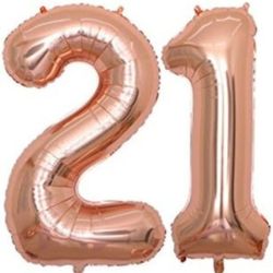 40 inch Jumbo 21 Rose Gold Foil Balloons