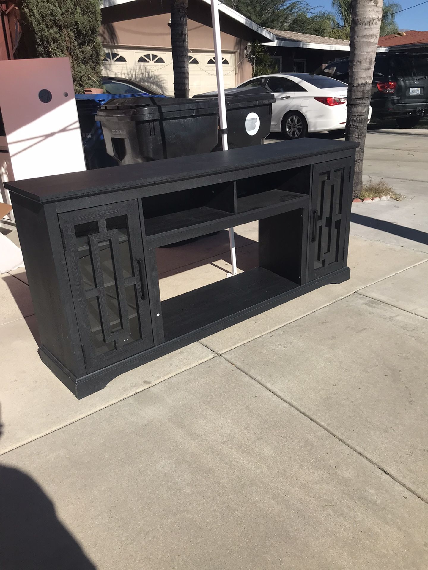 Black Rustic Farm Style TV Stand