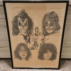 Kiss Lithograph 27in By 20in
