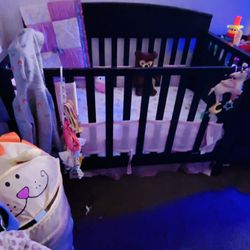 Black Wooden Graco Crib 