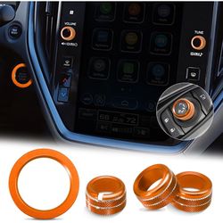 Volume Knob Cover for Subaru Crosstrek (4pcs, Yellow)