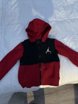 Jordan Red And Black Zip Up Hoodie 