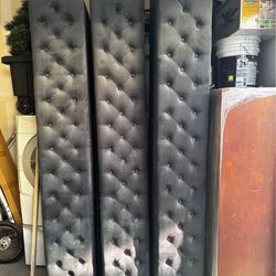 Gray Queen tufted upholstered platform bed with storage NO HEADBOARD