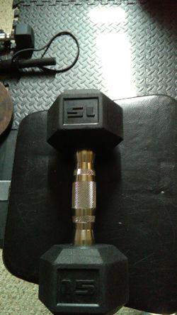 One hex rubber dumbbell great condition 15 pounds