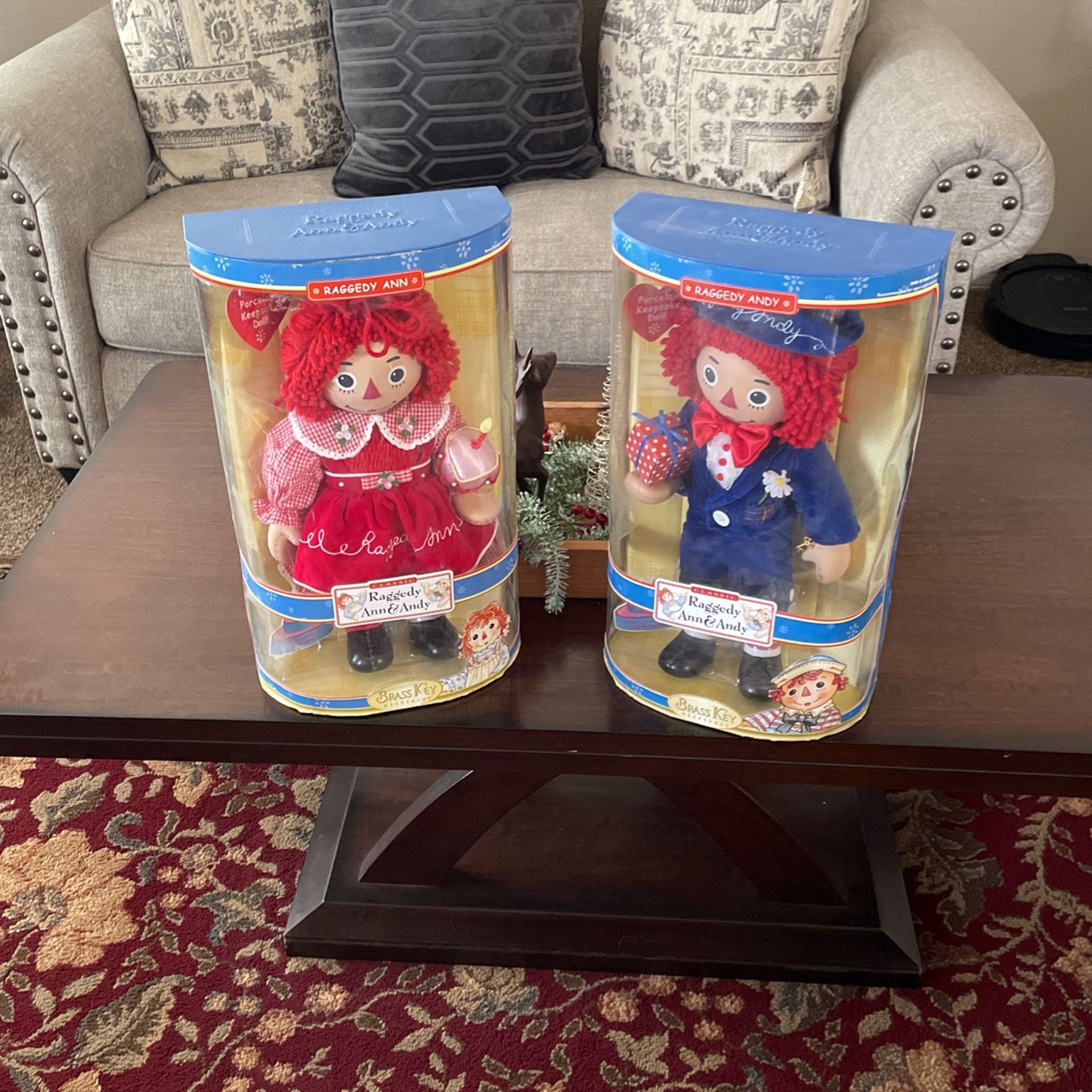 Brass Key Raggedy Ann and Andy Dolls. 