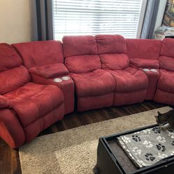 Red sectional  Couch