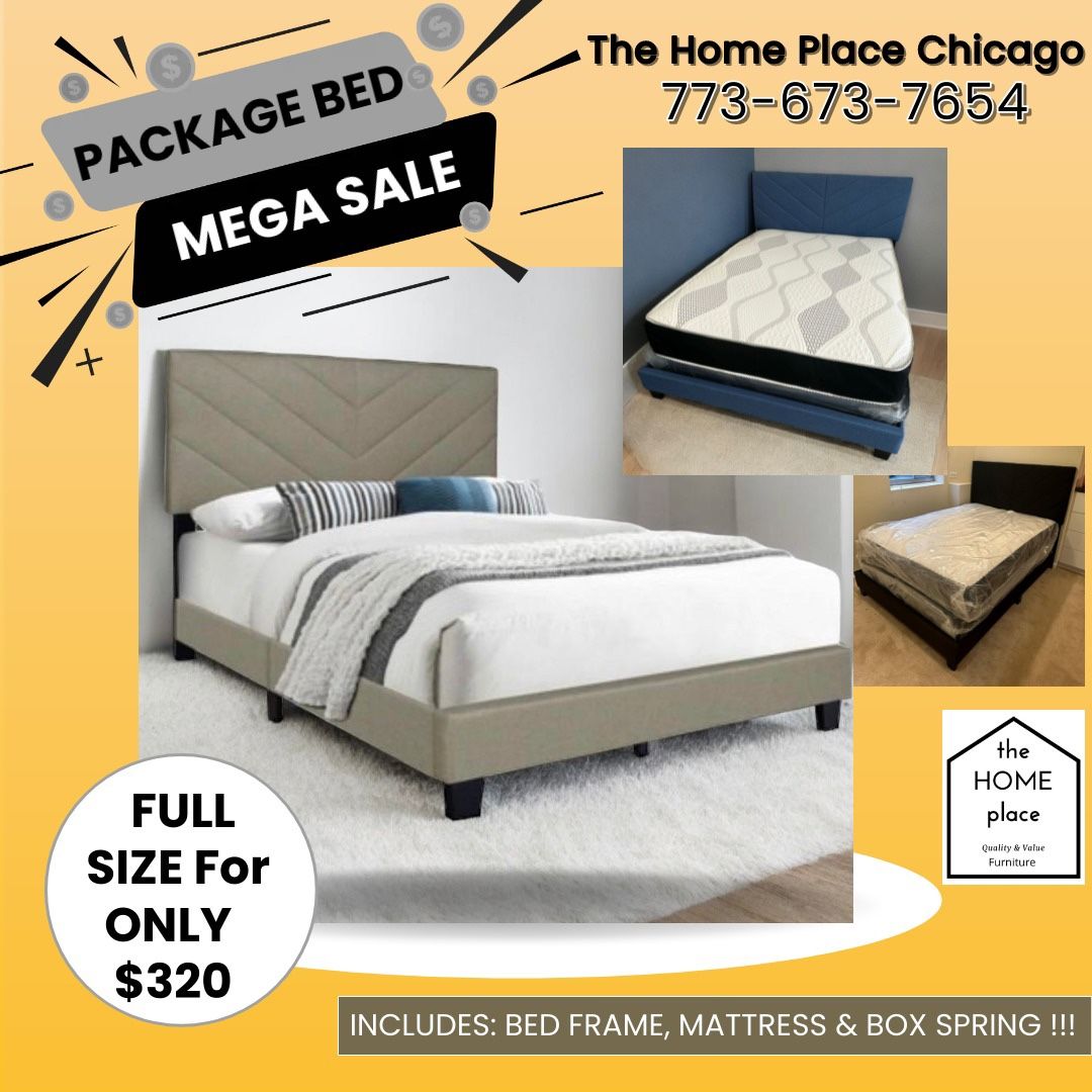 Comfy Elegant Full Bed Frame 🚨 Includes Mattress Box Spring