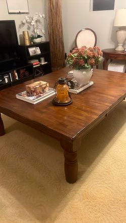 Large real wood coffee table