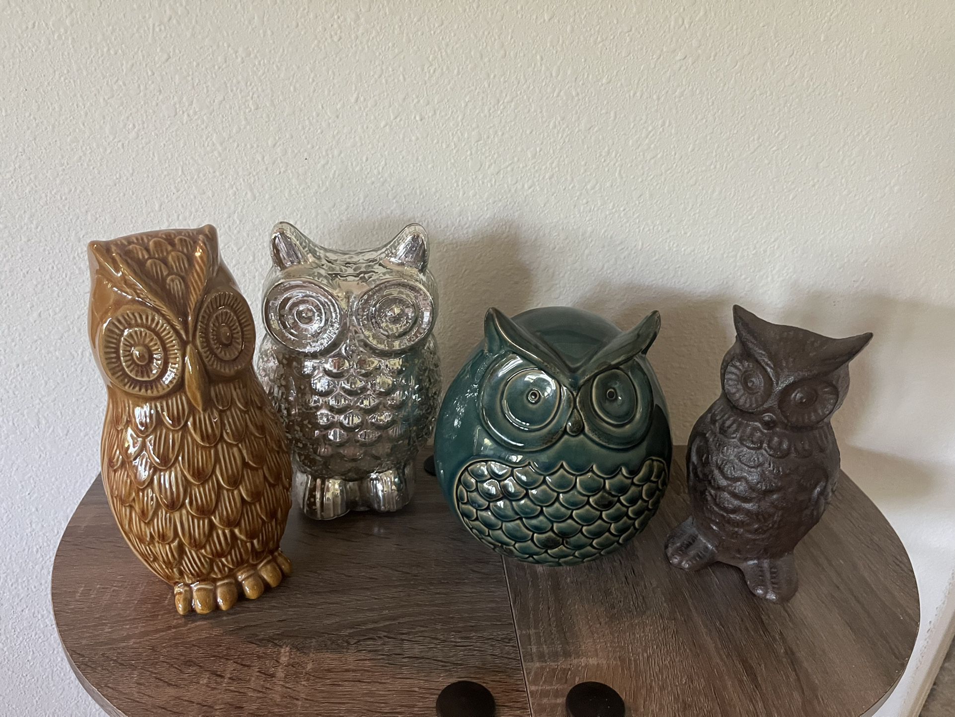 Owls 12 Each - silver One SOLD - Lots More Decor Available 