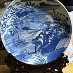 Antique China Plate Without Wooden Stand