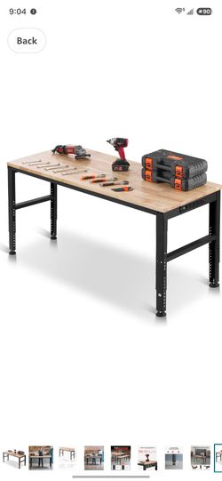 60" by 20" adjustable work bench