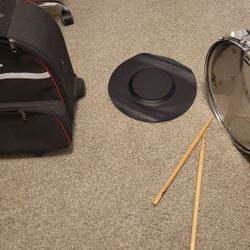 Pearl Snare Drum Kit with case, stand, sticks and practice pad