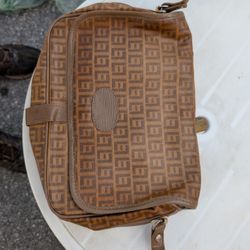 Brown Patterned Shoulder Bag